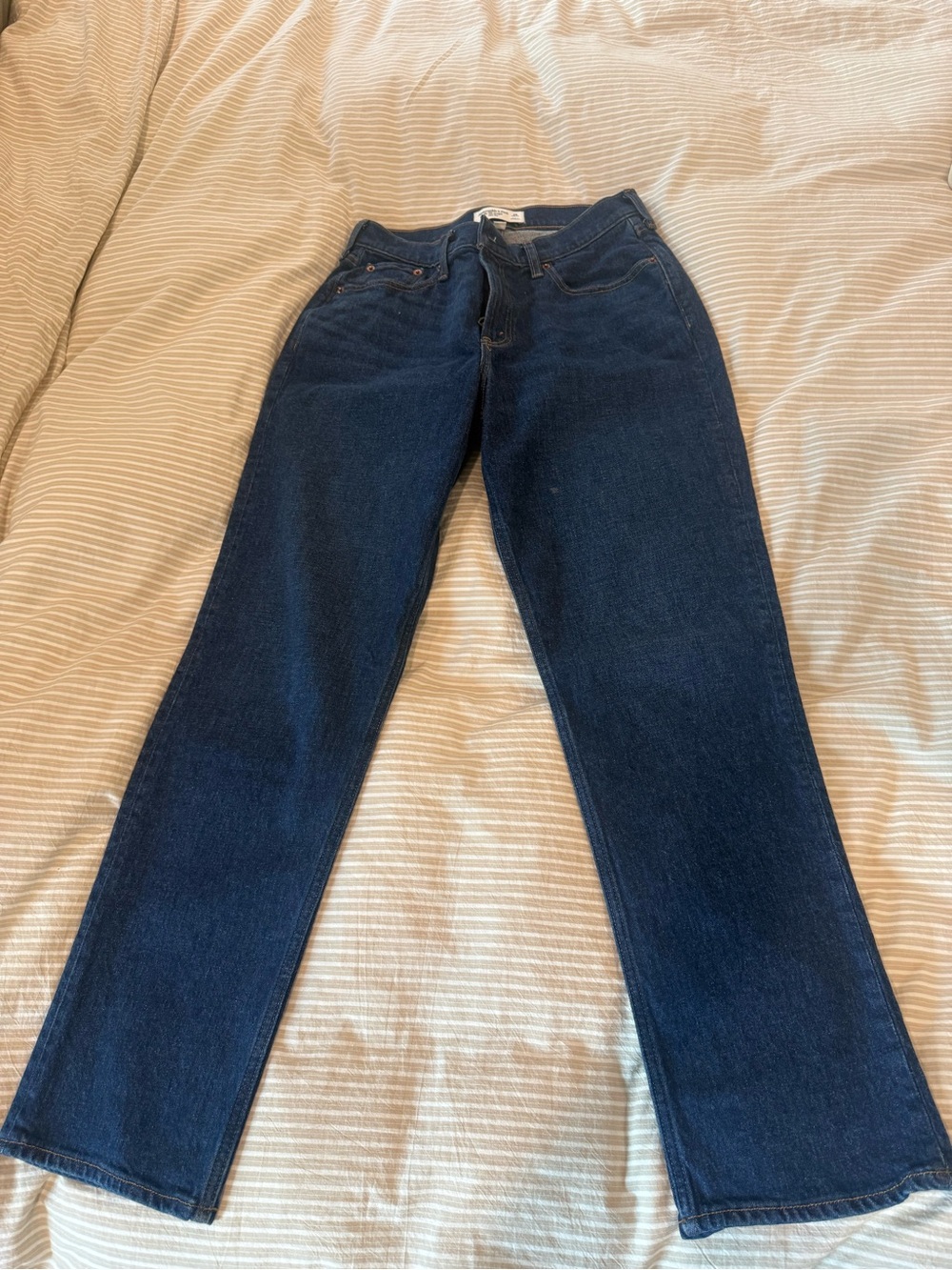 Abercrombie & Fitch Deep Indigo Straight-Leg Jeans